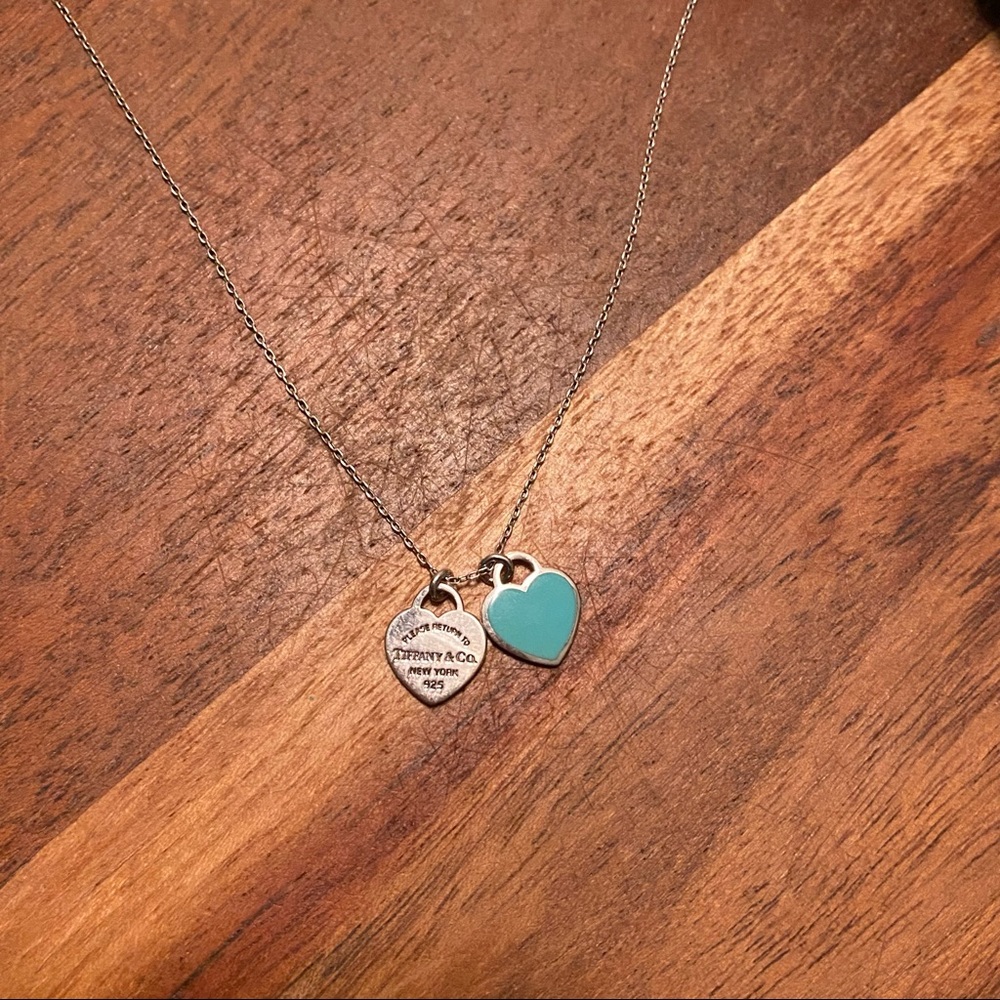 Tiffany Blue Double Heart Necklace